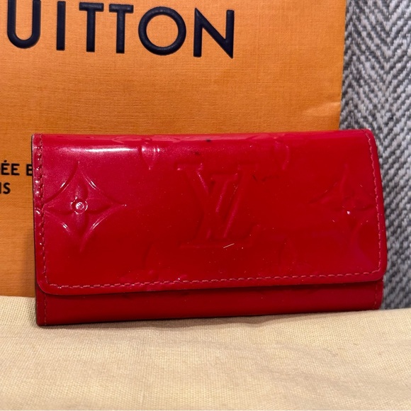 Louis Vuitton Red Vernis Multicles Leather Four Key Holder